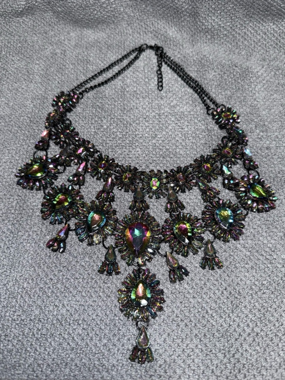 Fashion Statement Multicolor Crystal Bib Necklace - Unbranded